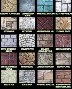 the different types of bricks that are used to create a wall or flooring pattern