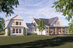 this is an artist's rendering of the farmhouse style house plans that are available for purchase