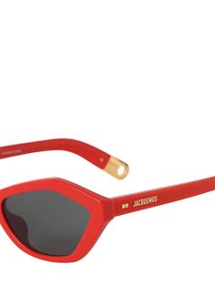 Find JACQUEMUS Les Lunettes Bambino Acetate Sunglasses on Editorialist. Acetate frame. Logo detail at temple Red Acetate Sunglasses With Gradient Lenses, Red Acetate Sunglasses With Polarized Lenses, Jacquemus Bambino, Bambino Cat, Frame Logo, Acetate Sunglasses, Rectangle Sunglasses, Oval Sunglasses, Oval Frame