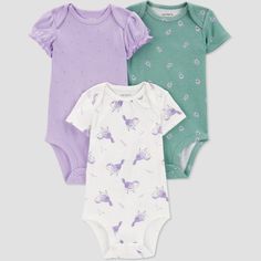 Stock up on baby essentials with this 3-pack set of short-sleeve bodysuits from Carter’s Just One You. Adorable, assorted prints mean endless styling for days on the go plus made with 100% cotton your baby is comfortable all day. Wear one and toss the other in the diaper bag for easy changes when your days are busy. This 3-pack short-sleeve bodysuit set is Standard 100 by OEKO-TEX, so it's certified clean for your little one. Casual Fitted Printed Short Sleeve Bodysuit, Casual Printed Fitted Short Sleeve Bodysuit, Casual Fitted Short Sleeve Bodysuit For Playtime, Spring Short Sleeve Bodysuit For Playtime, Fitted Short Sleeve Bodysuit For Playtime, Spring Playtime Short Sleeve Bodysuit, Fitted Short Sleeve Onesie For Spring, Fitted Short-sleeved Onesie For Spring, Fitted Short Sleeve Printed Bodysuit