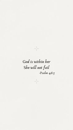 a white sheet with the words god is within her she will not fail