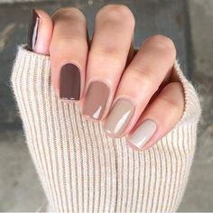 Nails One Color, Nails Oval, November Nails, Nude Nail Polish, Manicure Inspiration, Her Nails, Short Nail Designs, Brown Nails