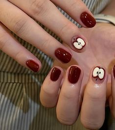 Apple 3d Hand Painted Nails/ Custom Press on Nails/ Hand Made Press on Nails/faux Acrylic Nails/ Gel Nails/press on Nails - Etsy Hand Painted Nails, Nails Gel Nails, Custom Press On Nails, Painted Nails, Polka Dot Nails, 3d Hand, Really Cute Nails, Dots Nails