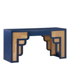 Tov Furniture Suzie Rattan Desk Rattan Desk, Tov Furniture, In Store, Pick Up, Buy Online, Desk, Navy, Free Shipping, Furniture