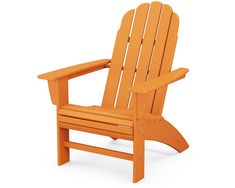 Polywood Vineyard Curveback Adirondack Chair Outdoor Chairs Tangerine 12037868 Recycled Plastic Chair, Beach Porch, Real Wood Furniture, Polywood Adirondack Chairs, Folding Adirondack Chairs, Plastic Adirondack Chairs, Plastic Chair, Curved Back, Adirondack Chair