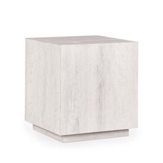 a white wooden cube on a white background