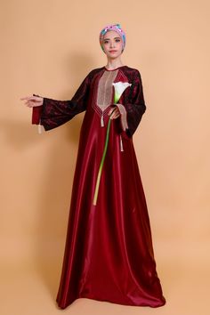 Hi, this is one of My Collection of caftan abbayas . Can be Used for several Occasions Like Wedding Party, or Party Dresses. It looks very modest, Elegant and glam with Lace Appliation and Crystal Detail Item Description: Size : All size fit up to women with size L/Large Dress length 143cm / 56 inches Chest size 108cm / 42 inches Waist size 110cm / 43 inches Wrist size 24cm / 10 inches This dress is made of high quality satin , very light. Please let me know by leaving a message if you want to b Long Thobe With Modesty Panel For Eid, Modest Abaya With Modesty Panel For Eid, Long Sleeve Dabka Gown For Eid, Elegant Long Sleeve Thobe With Dabka Embroidery, Elegant Long Sleeve Thobe With Dabka, Modest Maxi Length Thobe With Modesty Panel, Long Abaya With Modesty Panel For Eid, Elegant Long Sleeve Abaya With Dabka, Elegant Long-sleeved Dabka Abaya