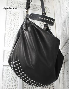 Leather Shoulder Bag For Concert, Alternative Style Shoulder Bag With Rivets For Everyday, Studded Shoulder Bag For Everyday Use, Crossbody Style, Alternative Style Rivets Shoulder Bag For Everyday Use, Black Studded Bag For Everyday Use, Leather Bag With Rivets For Concerts, Leather Bags With Rivets For Alternative Fashion, Edgy Leather Shoulder Bag With Rivets, Concert Leather Bag With Rivets