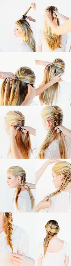 DIY – Frozen Elsa’s Braid – Fish Braid – Step By Step Hair Tutorial Fishtail Braid Hairstyles, Braided Hair Tutorial, Step By Step Hairstyles, Braided Hairstyles Tutorials, Fish Tail Braid, Long Hairstyles, Hair Long