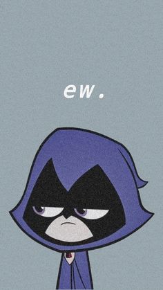 an image of a cartoon character with the words ew on it's face