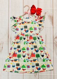 Milk Silk Country Girl Chicken Flutter Sleeve Dress, Girls Toddler Rooster, Hen, Cluck Cluck, Barnyard, Farmer, Tractor, Pigs 🐔👗 Embrace the Charm of the Countryside with Our Milk Silk Country Girl Chicken Flutter Sleeve Dress! 👗🌾 Step into the heart of the countryside and embrace the farm life with our Milk Silk Country Girl Chicken Flutter Sleeve Dress. 🌟🚜 Designed to capture the essence of barnyard adventures, the cheer of roosters and hens, and the charm of farm living, this dress is p Spring Playtime Twirl Dress With Flutter Sleeves, Playful Ruffle Sleeve Dresses For Playtime, Playful Ruffle Sleeve Dress For Playdate, Playful Dresses With Ruffle Sleeves For Playtime, Playful Ruffle Sleeve Dress, Multicolor Ruffled Twirl Dress For Playdate, Multicolor Ruffle Twirl Dress For Playdate, Multicolor Short Sleeve Twirl Dress With Ruffles, Multicolor Twirl Dress With Ruffles And Short Sleeves