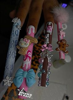 Charmed Nails, Girl Therapy, Glitter Fashion, Cute Acrylic Nail Designs, Yami Kawaii, Long Acrylic Nails Coffin, Acrylic Nails Coffin Pink