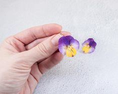 Pansy earrings Realistic flower earrings Floral earrings | Etsy Pansy Earrings, Purple Pansy, Floral Gifts, Floral Earrings, Earrings Etsy, Handmade Polymer Clay, Polymer Clay Jewelry, Pansies, Flower Earrings