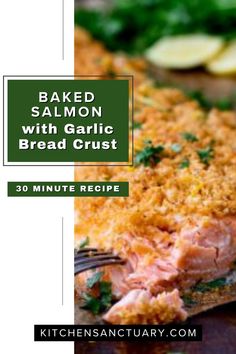 baked salmon with garlic bread crust recipe