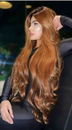 Beautiful Long Red Hair, Big Curls For Long Hair, Longest Hair In The World, Long Amber Hair, Extra Long Red Hair, Extremely Long Hair Aesthetic, Light Browns, Curls For Long Hair, Big Curls