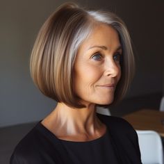 Elegant Shoulder Length Straight Cut Haircuts For Women Over 55 Best Hairstyles, Hairdos Shoulder Length Hair, One Lenght Hairstyle Women, All One Length Short Hair, Chin Length Silver Hair, Hair Styles For Gray Hair Over 50 Short, Short One Length Haircut, Bob Hairstyles Without Bangs, Bob Straight Hairstyles