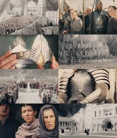 a collage of photos with people in medieval costumes and historical objects, including an egg being held by a woman's hand