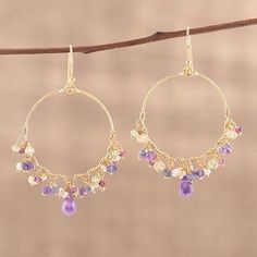 Vibrant Shimmer Handmade 22k Gold Plated Sterling Silver Gemstone Earrings Gemstone Chandelier, Jewerly Bracelets, Simple Silver Jewelry, Handmade Wire Jewelry, Work Jewelry, Buy Gold, Sea Glass Jewelry, Bijoux Diy, Jewelry Diy