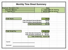 a spreadsheet showing the time sheet for an employee's workday schedule