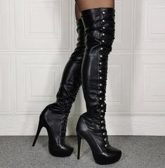 Black Lace-up Water Platform High Heel Women's Long Over-the-Knee Boots · Eoooh❣❣ · Online Store Powered by Storenvy Luxury High Heel Knee-high Boots For Work, Luxury Women's Knee-high Boots For Evening, Velvet Heeled Thigh High Boots, Luxury Elegant Thigh-high Heeled Boots, Luxury Elegant Knee-high Boots For Formal Occasions, Over The Knee Black Lace Up Boots, Luxury Black Knee-high Boots With Sculpted Heel, Luxury Knee-high Lace-up Boots For Fall, Luxury Black Platform Knee-high Boots