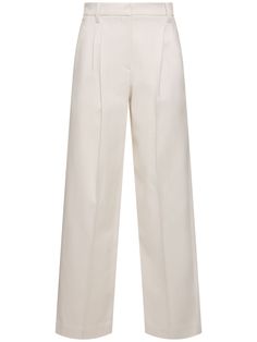 Concealed front hook and zip closure. Belt loops. Two side pockets. Two back pockets. Model is wearing a size38 Cotton Straight Pants, Straight Pants, Brunello Cucinelli, Bottoms Pants, Stretch Cotton, Womens Bottoms, Top Brands, Luxury Fashion, Clothes For Women