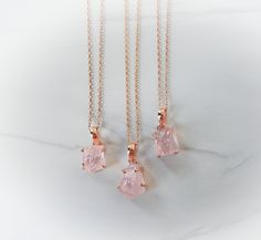 "Rose Quartz known as the stone of love will bring love into your life. This makes the perfect gift to show love for yourself or someone special in your life . Each unique stone is set in rose gold vermeil (rose gold over .925 sterling silver), and hangs from a 14k rose gold filled chain in the length of your choice. The gorgeous pink stones come directly from a mine in southern Brazil ----------------------------------------------------------------------- 📌ITEM DESCRIPTION: STONE: Rose Quartz Rose Quartz Necklace In Rose Gold For Gift, Rose Gold Necklace With Rose Quartz As A Gift, Rose Gold Crystal Pendant Necklace Gift, Rose Gold Rose Quartz Necklace Gift, Rose Gold Pendant Crystal Necklace For Gift, Rose Gemstone Jewelry For Gift, Rose Gold Crystal Gemstone Necklace For Gift, Rose Gemstone Jewelry As A Gift, Rose Gold Rose Quartz Crystal Necklace Gift