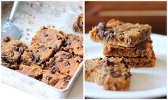 there are three different pictures of cookies and bars