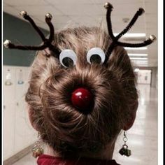 . Sock Bun Hairstyles, Tacky Christmas, Christmas Hairstyles, Holiday Hairstyles, Christmas Hair, Crazy Hair Days, Crazy Hair, Hair Dos, Hair Day