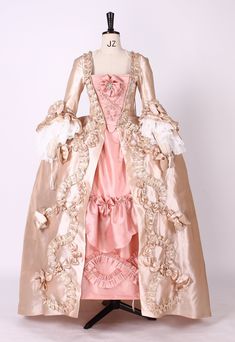 Robe a La Francaise 18th Century Costume Reenactment Marie - Etsy 18th Century Ball Gown, Pink Rococo, Marie Antoinette Style, Victorian Ball Gowns, Marie Antoinette Dresses, Era Victoria, Rococo Dress, Antoinette Dress, 18th Century Dress