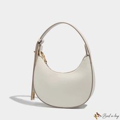 Bird in Bag - Oval shoulder armpit bag summer new cold retro crescent personality fashion semicircle moon bag Trendy White Baguette Bag, Trendy White Bag With Round Handle, Trendy White Shoulder Bag With Round Handle, Bag White Background, Armpit Bag, Moon Bag, Bag Summer, Street Trends, Black Sand