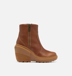 The Ona Ave  Zip Wedge Combines A Classic Silhouette With Rubber Details. Unique And Perfect For Fall . Lace Up Wedge Boots, Fall Shoe, Shoe Trend, Lace Up Wedges, Cole Haan Women, Wedge Boots, Classic Silhouette, Embossed Leather, Wedge Boot