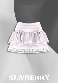 a white skirt with lace on the bottom and an inscription underneath that reads, sunberry