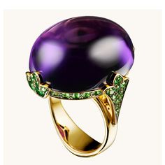 Classic Retro Purple Pearl Ring Women Anniversary Women Jewelry Elegant Round Amethyst Ring For Party, Yellow Citrine Ring, Cognac Diamonds, Purple Rings, High Jewellery, Gold Rings Jewelry, Purple Pearl, Anniversary Jewelry, Cabochon Ring