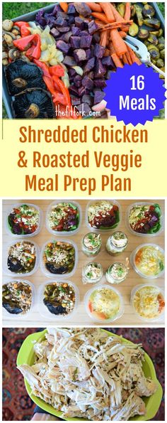 shredded chicken and roasted veggie meal prep plan