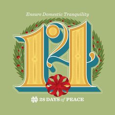 an image of the 12th day of peace in front of a wreath and number twelve