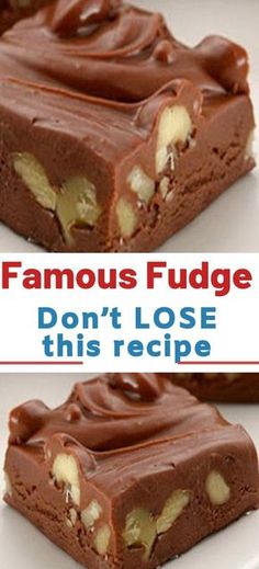 Famous Fudge, Sweet Deserts, Best Fudge Recipe, Oatmeal Cake, Fudge Bars, Cheese Spaghetti