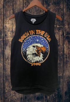 "Country Deep Born in the USA Muscle tank top Country Deep Slub muscle tank   MUSCLE TOP SIZING * Size S: Length measures 25\" from shoulder to hem with a 14\" bust * Size M: Length measures 26.5\" from shoulder to hem with a 15\" bust  * Size L: Length measures 27\" from shoulder to hem with a 16\" bust  * Size XL- Length measures 28\" from should to hem with 17 inch bust * Runs true to size" Sleeveless Graphic Tee With Letter Print, Summer Sleeveless Muscle Tee With Letter Print, Sleeveless Graphic Tee Tank Top With Letter Print, Black Graphic Sleeveless Muscle Tee, Spring Graphic Tee Sleeveless Top, Vintage Sleeveless Tank Top With Graphic Print, Spring Graphic Sleeveless Tank Top, Spring Sleeveless Graphic Tank Top, Summer Graphic Tee Tank Top