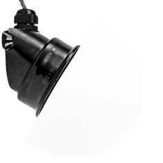 a black light fixture on a white background