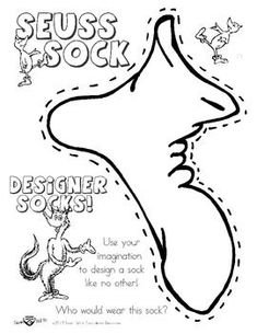 the dr seuss and sock coloring page