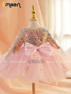 10% off now|Free shipping world-wide. Puffy Pink Tulle Sparkly Long Sleeved Party Dress for Girls at GemGrace. Click to learn our pro custom-made service for wedding dress, formal dress. View #FlowerGirlDresseswithSleeves for more ideas. Sparkly Dresses For Kids, Party Dress For Girls, Sparkly Dresses, Dresses For Kids, Prom Dresses Yellow, Purple Prom Dress, Lace Beach Wedding Dress, For Wedding Dress, Country Wedding Dresses