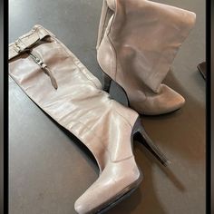 These Are The Sleekest Sexiest Boots Only Worn A Few Times! Gray Leather Size 9 Beige Boots For Night Out, Chic Beige Boots For Night Out, Barbara Bui, Stiletto Boots, Gray Leather, Grey Leather, Shoes Heels Boots, Shoes Women Heels, Heeled Boots