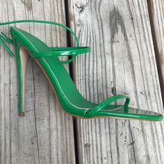 Bellini Heels- You Know You Need A Pair Of Green Heels! These Are So Sexy!! The Naked Sandal Ankle Strap W/Closure Green Heels Size 9 Man Made Upper/Lining Sole Nwot Green Open Heel Sandals For Night Out, Green Ankle Strap Heels For Night Out, Green Sandals With Heel Strap For Night Out, Green Pointed Toe Sandals For Night Out, Green Heels With Heel Strap And Single Toe Strap, Green Strappy Heels With Wrapped Heel, Green Strappy Formal Sandals, Green Strappy Heels For Formal Occasions, Green Sandals With Wrapped Heel For Night Out