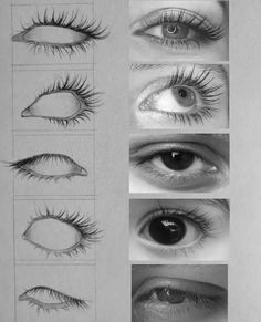 the different types of eyelashes are shown in this drawing lesson, which shows how to draw them