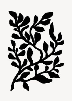 a black and white drawing of a branch