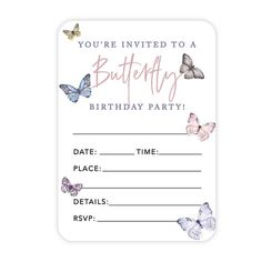 THROW THE BEST BIRTHDAY PARTY FOR YOUR LITTLE ONE - Let your little one have the most unforgettable birthday of their life with our adorable 24-pack fill in the blank invitation cards with envelopes. Choose from several styles: daisy, woodland safari, boho rainbow, donut, unicorn, butterfly, mermaid, woodland animals, and outer space astronaut theme. These 5 x 7-inch invitation cards will add a magical touch to your birthday party decoration. HIGH-QUALITY CARDSTOCK - These 5 x 7-Inch fill-in-the Blank Party Invitations, Pastel Mermaid Birthday Party, Pastel Mermaid, Mermaid Birthday Party Invitations, Blank Invitation, Jungle Birthday Party, Traditional Invitation, Butterfly Birthday Party, Bday Invitations