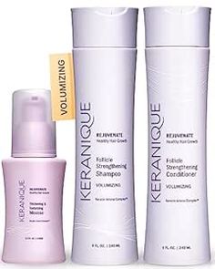 Keranique Volumizing Shampoo and Conditioner Set with Thickening Mousse - Keratin Enriched Volume Kit for Thinning, Fine, Damaged, Dry Hair - Color Safe, Sulfate Free, No Alcohol Formula for Women Shampoo And Conditioner Set, Packaging Ideas Business, Volumizing Shampoo, Hair Thickening, Sulfate Free, Packaging Ideas, Dry Hair, Keratin, Shampoo And Conditioner