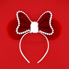 Christmas Pearls Mickey Ears - Mouse Ears Headband – Little Ears Boutique Christmas Mickey Ears, Christmas Mickey, Mouse Ears Headband, Christmas Bow, Ears Headband, Minnie Mouse Ears, Disney Ears, Minnie Ears, Mickey Ears