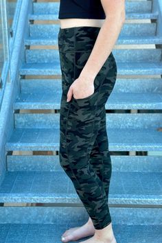 We love a good dupe. Can you tell which brand this is replicating? Hint..it starts with an L. 25" inseam activewear leggings with side and waistband pocket. 84% Polyester / 16% Spandex Dark green camouflage. TTS Fit. Camo Leggings, Active Wear Leggings, Love A, Camouflage, Dark Green, Camo, Active Wear, Spandex, Leggings