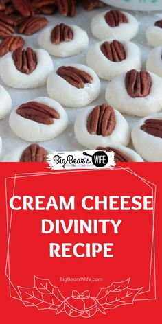 cream cheese divinity recipe with pecans on the side