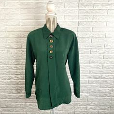 Vintage Impressions Green Button up Shirt | Etsy Green Button Up Shirt, Womens Blouses, Sioux Falls, Button Up Dress, Green Button, Sioux, Denim Vest, Button Up Shirt, Womens Clothing Tops